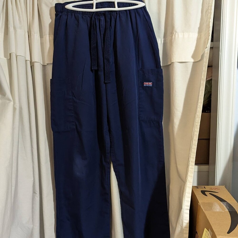 Cherokee elastic waistband dark blue medium scrub pants